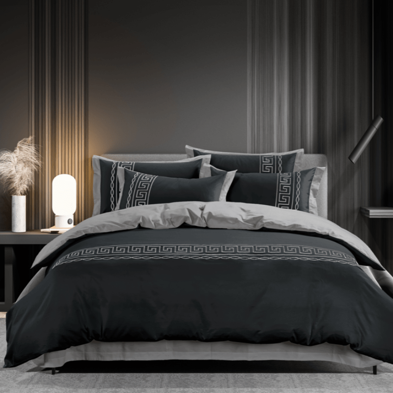 Egyptian Cotton Givenchy T400 Duvet Covers In Grey and Silver