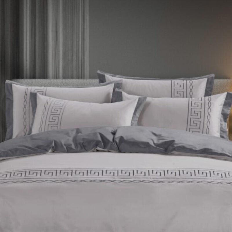 Egyptian Cotton Givenchy T400 Duvet Covers In Silver and Grey