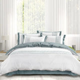 Egyptian Cotton Co T400 Donatella Duvet White/Duck Egg