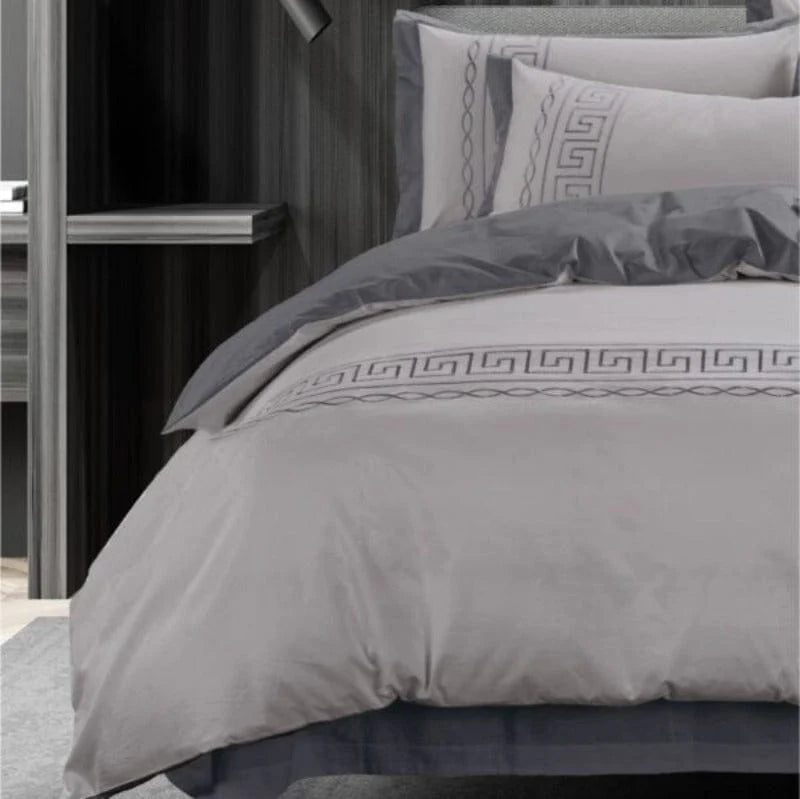 Egyptian Cotton Co T400 Donatella Duvet White/Grey