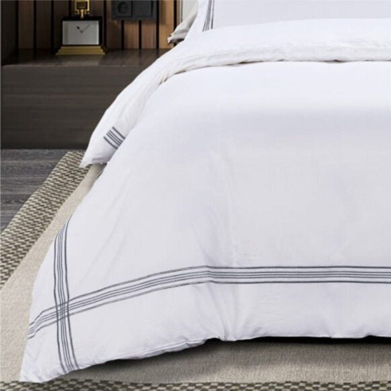 Egyptian Cotton T400 Giorigo Duvet Cover White/Grey