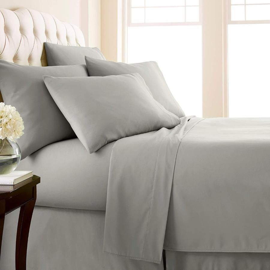 Egyptian Cotton T400 Extra Depth Fitted Sheet In Silver
