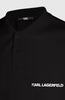 Karl Lagerfeld Mens Elongated Logo Golfer In Black
