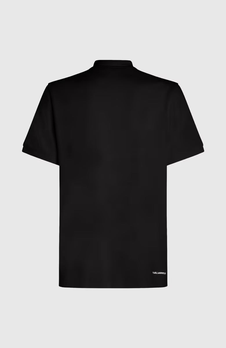 Karl Lagerfeld Mens Elongated Logo Golfer In Black
