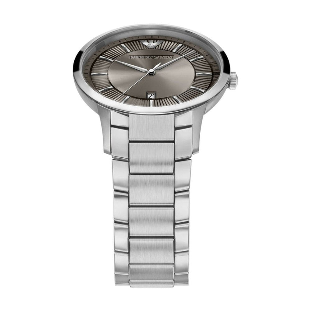 Emporio Armani Mens Arch 3 Hand Watch In Silver