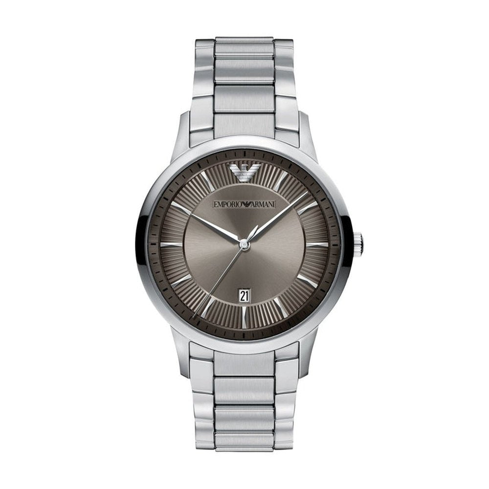 Emporio Armani Mens Arch 3 Hand Watch In Silver