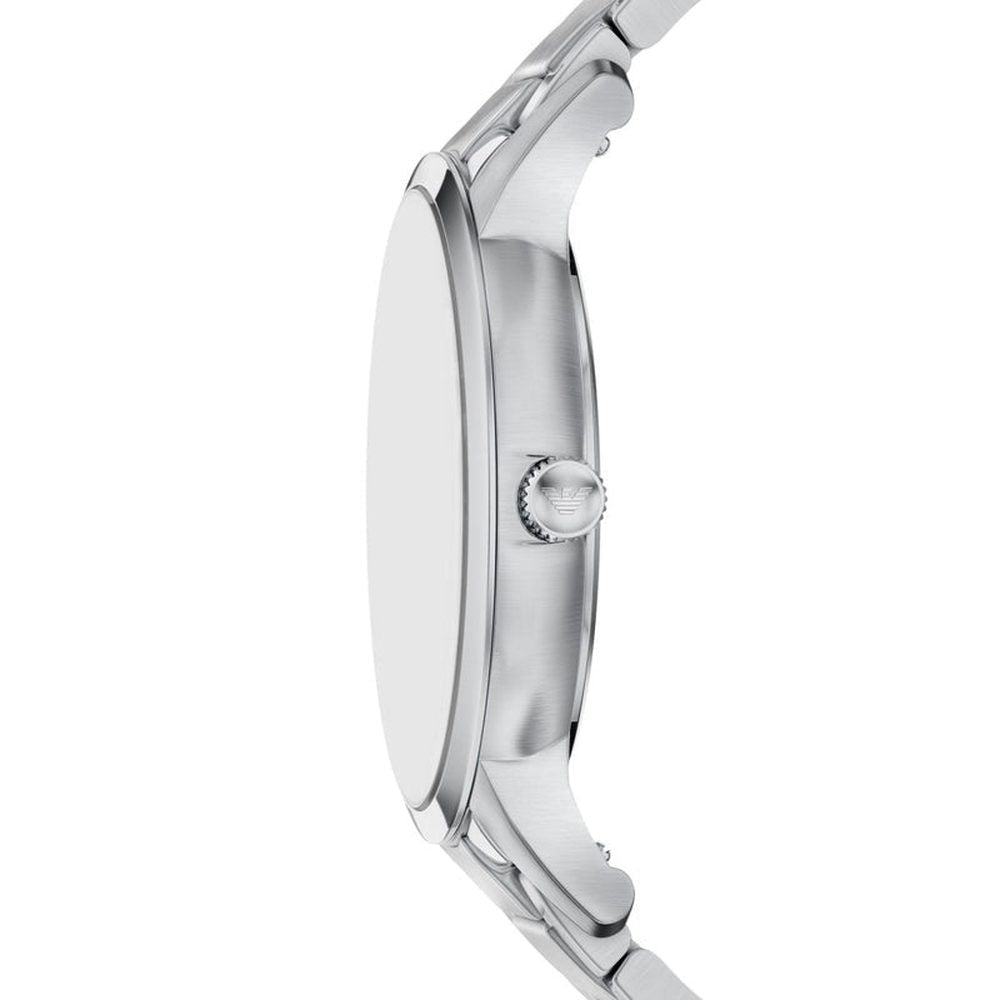 Emporio Armani Mens Arch 3 Hand Watch In Silver