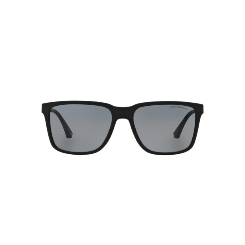Emporio Armani Mens Rectangular Polarized Sunglasses In Matte Black