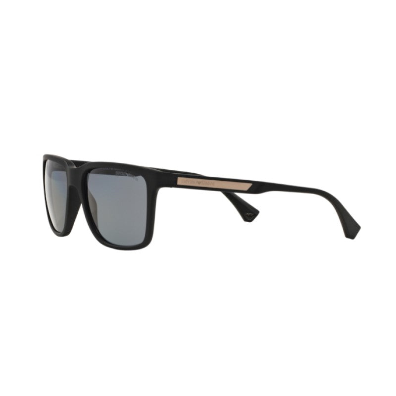 Emporio Armani Mens Rectangular Polarized Sunglasses In Matte Black