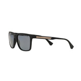Emporio Armani Mens Rectangular Polarized Sunglasses In Matte Black