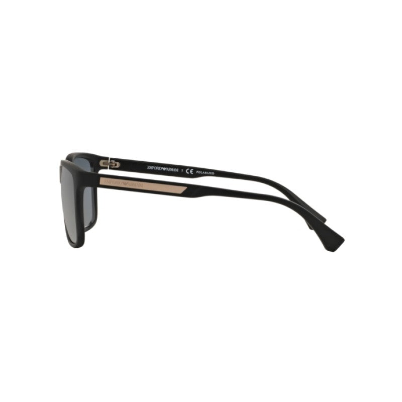 Emporio Armani Mens Rectangular Polarized Sunglasses In Matte Black