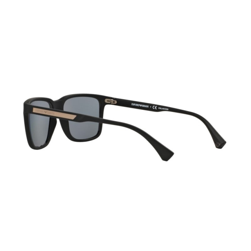 Emporio Armani Mens Rectangular Polarized Sunglasses In Matte Black