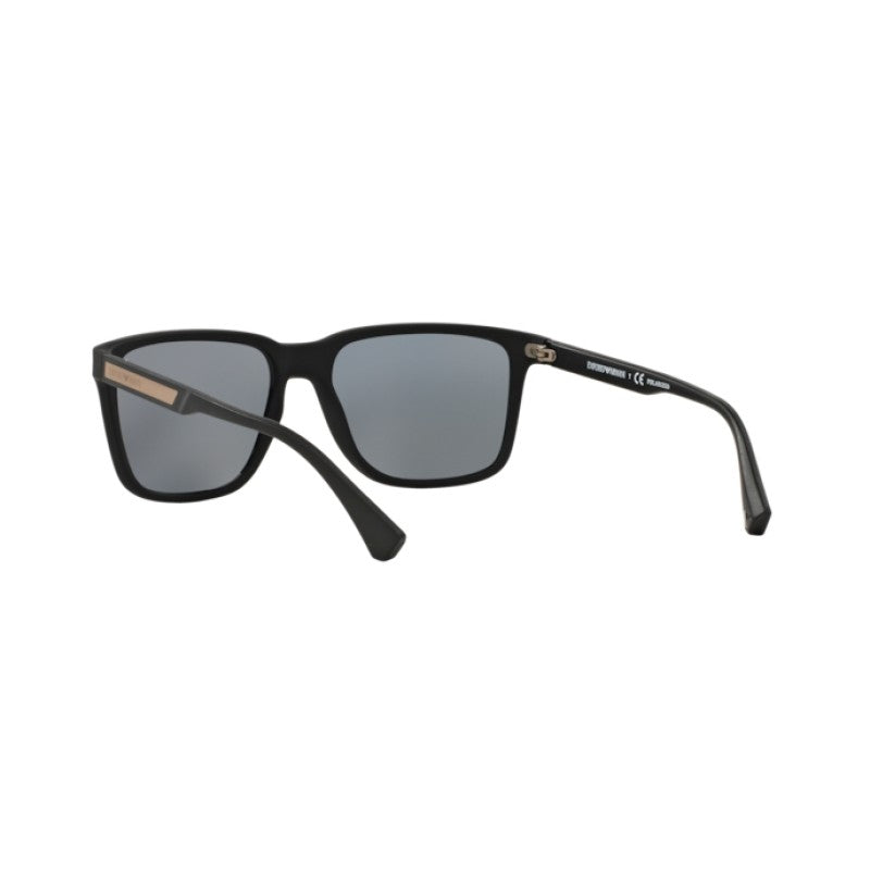 Emporio Armani Mens Rectangular Polarized Sunglasses In Matte Black