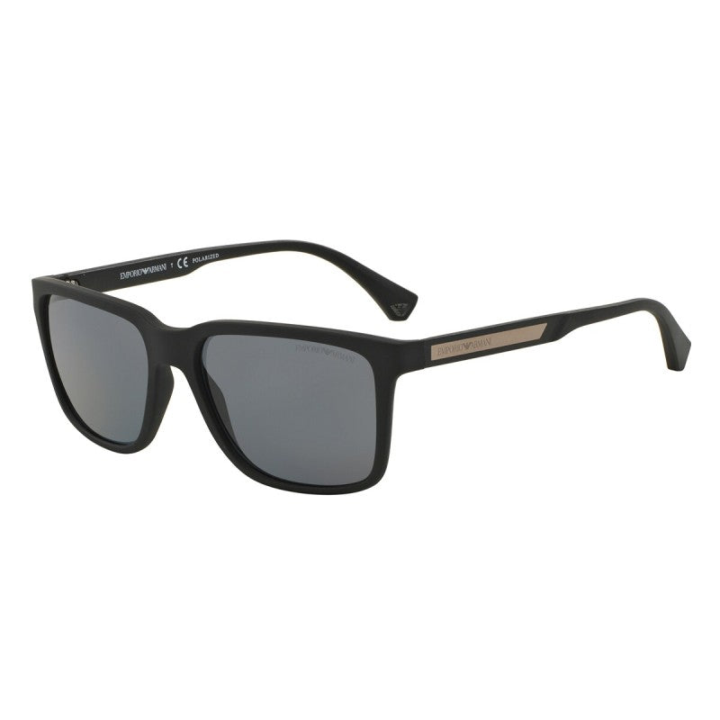 Emporio Armani Mens Rectangular Polarized Sunglasses In Matte Black