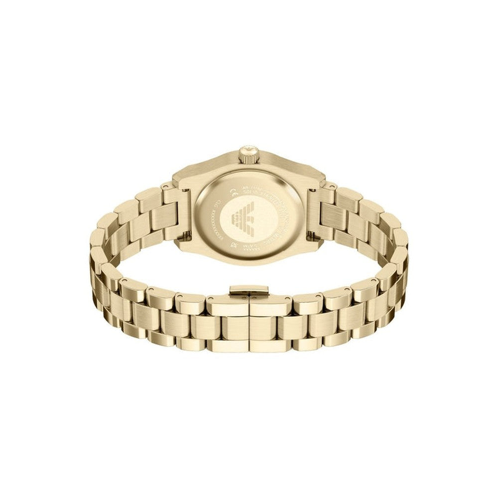Emporio Armani Ladies Green Dial Watch In Gold