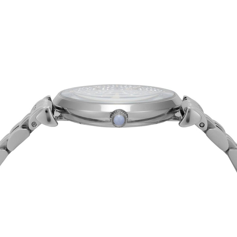 Emporio Armani Ladies Blue Dial Watch  In Silver