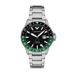 Emporio Armani Men`s GMT Dual Time Stainless Steel Watch