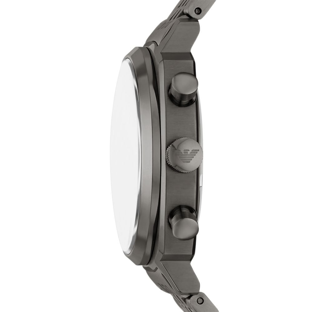 Emporio Armani Mens Green Dial Watch In Gunmetal