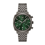 Emporio Armani Mens Green Dial Watch In Gunmetal