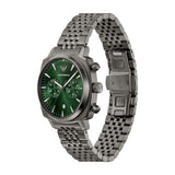 Emporio Armani Mens Green Dial Watch In Gunmetal