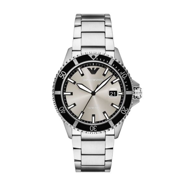 Emporio Armani Men's World Explorer Three-Hand Date, Stainless Steel Watch