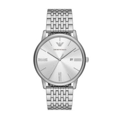 Emporio Armani Three-Hand Date Stainless Steel Watch