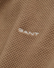 Gant Mens Cotton Pique Sweatshirt In Khaki