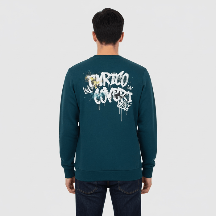 Enrico Coveri Mens 15 Sweatshirt In Petrol