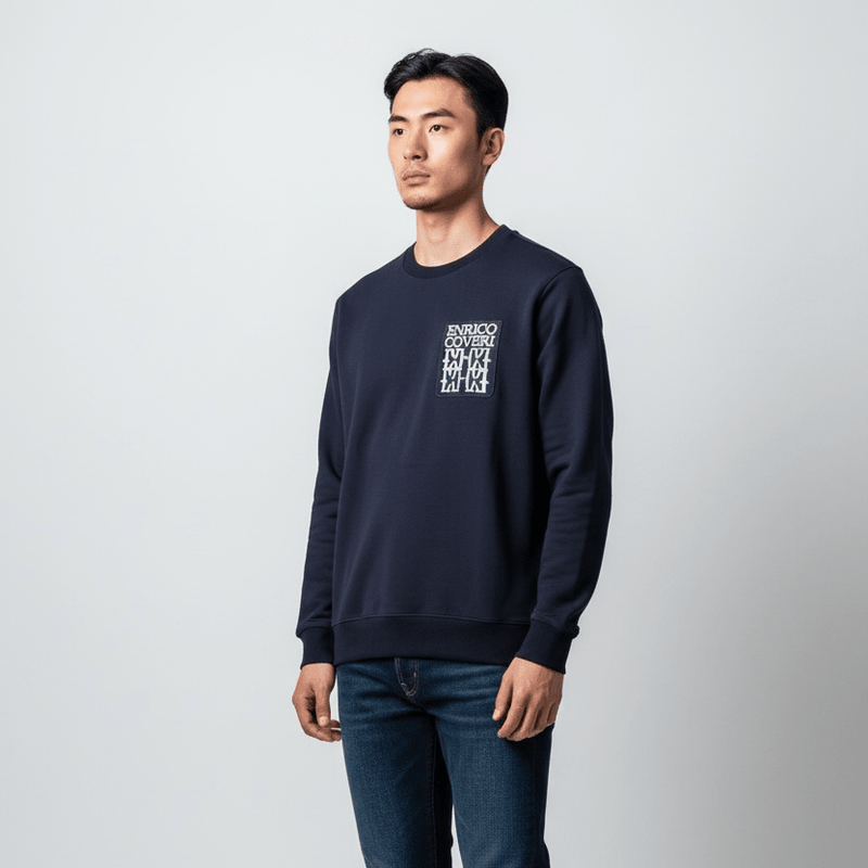 Enrico Coveri Mens Sweatshirt 46 In Dark Navy