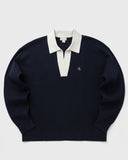 Calvin Klein Mens Solid Oversized Johnny Collar Sweatshirt In Navy