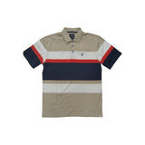 Polo Mens Stripe Golfer In Stone
