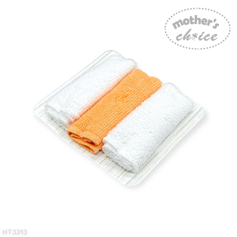 Mother's Choice Unisex Kids 3Pc Hooded Towels And 3Pc Facecloths In White/Peach