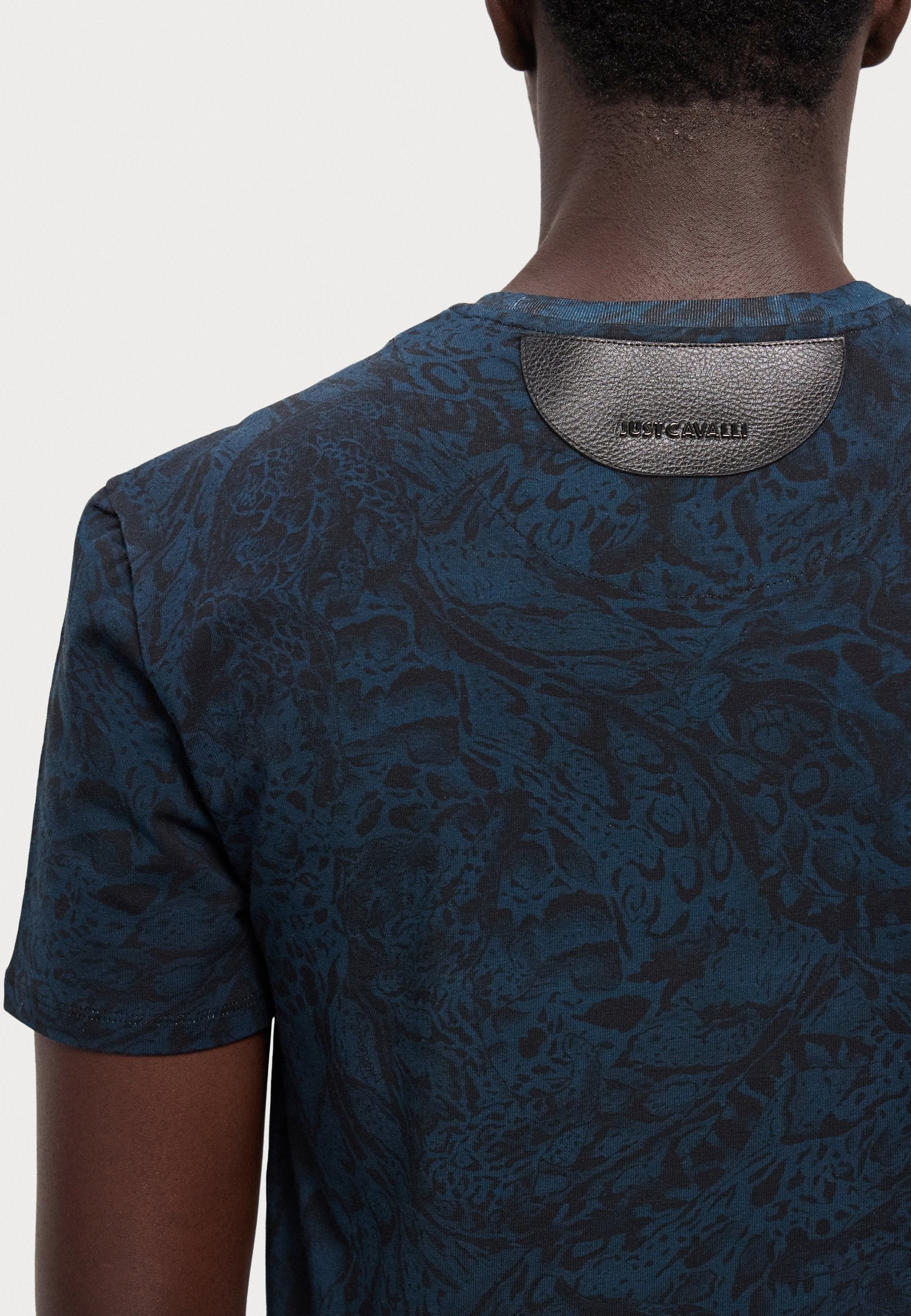 Just Cavalli Mens Stretch T-Shirt In Navy