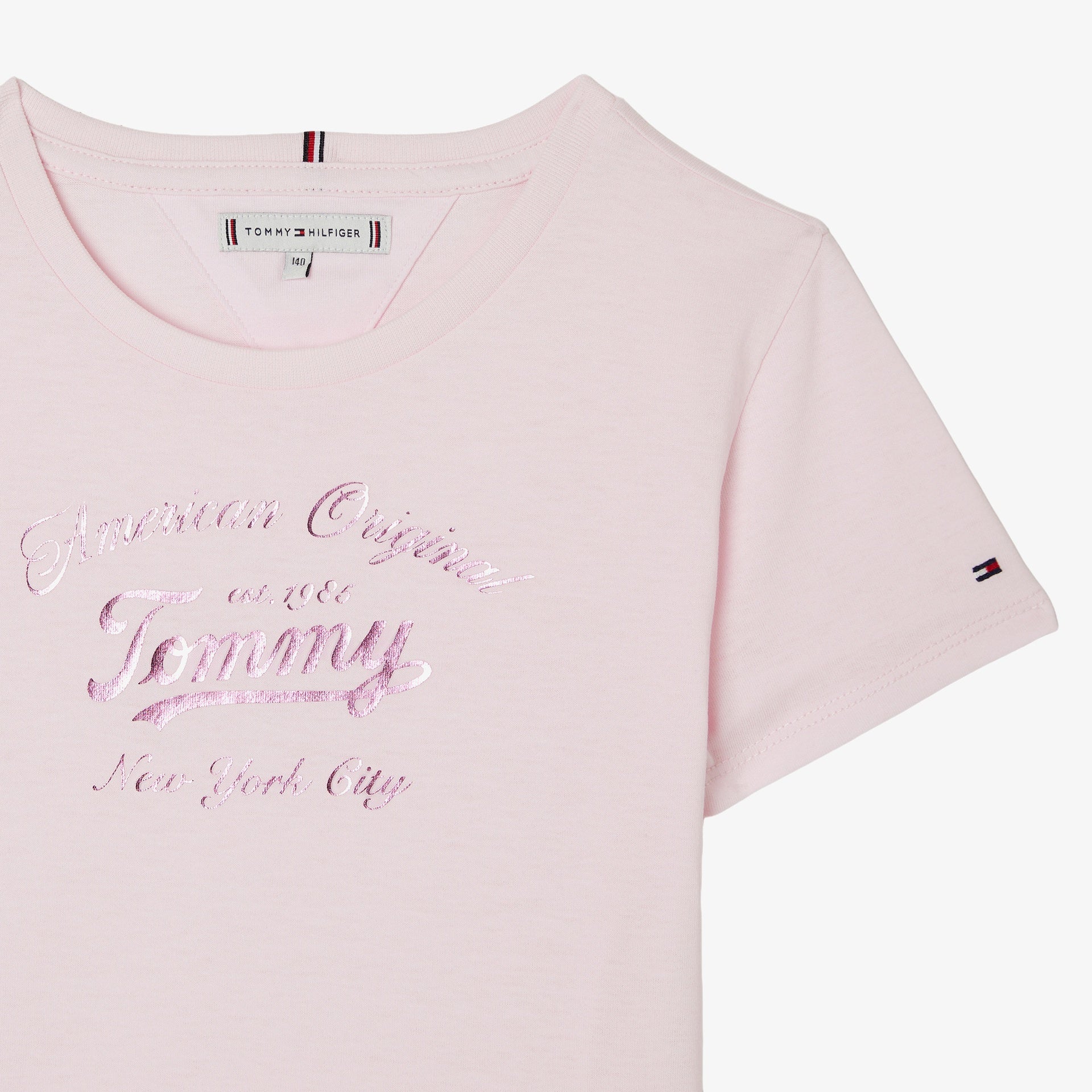 Tommy Hilfiger Girls Tommy Script T-Shirt In Baby Pink