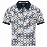 Polo Diamond Printed Short Sleeve Golfer In Navy