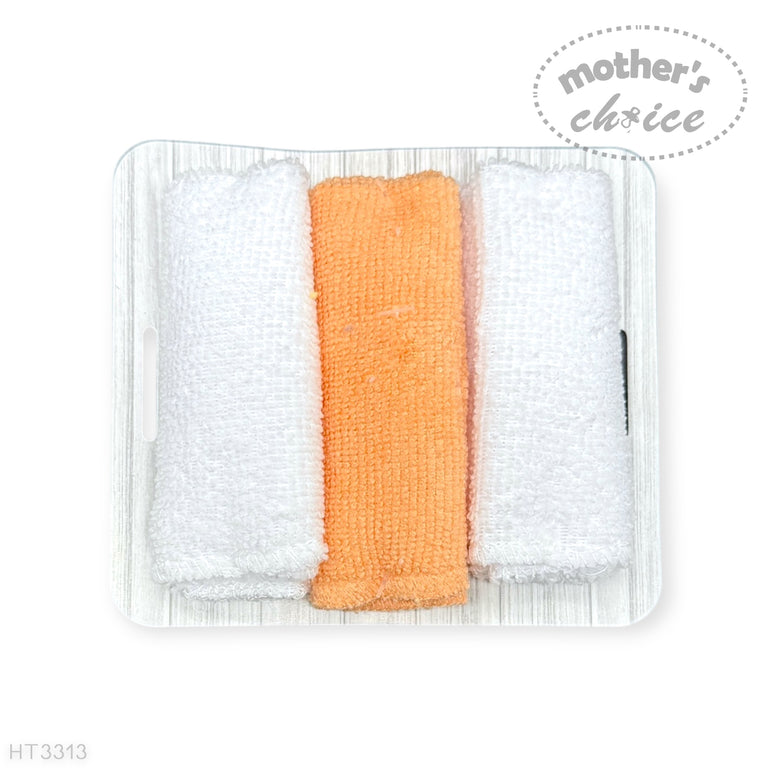 Mother's Choice Unisex Kids 3Pc Hooded Towels And 3Pc Facecloths In White/Peach