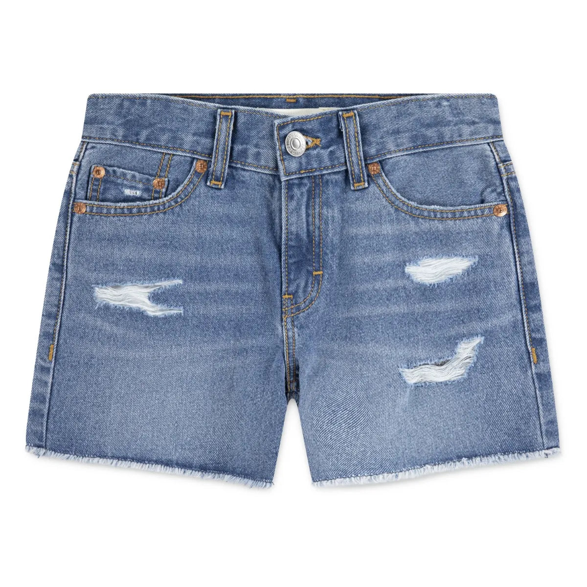 Levis Girlfriend Shorty Shorts In Indigo