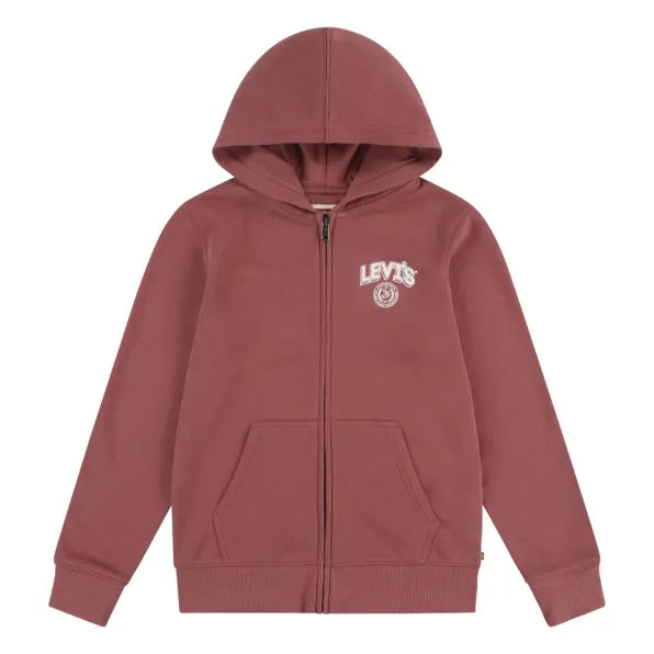 Levis Boys Solid Full Zip Hoodie In Roan Rouge