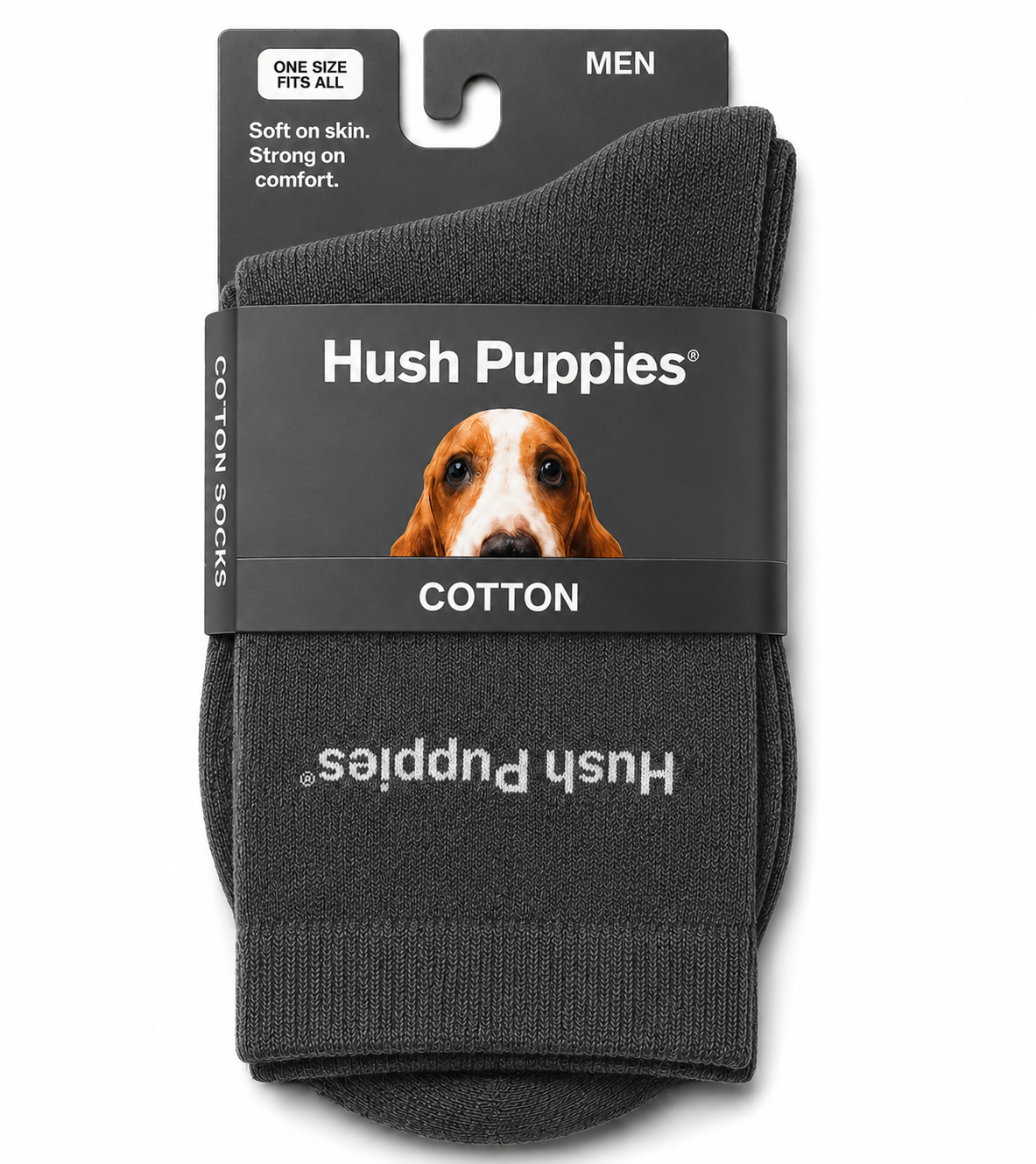 Hush Puppies Mens Combed Cotton Socks In Charcoal