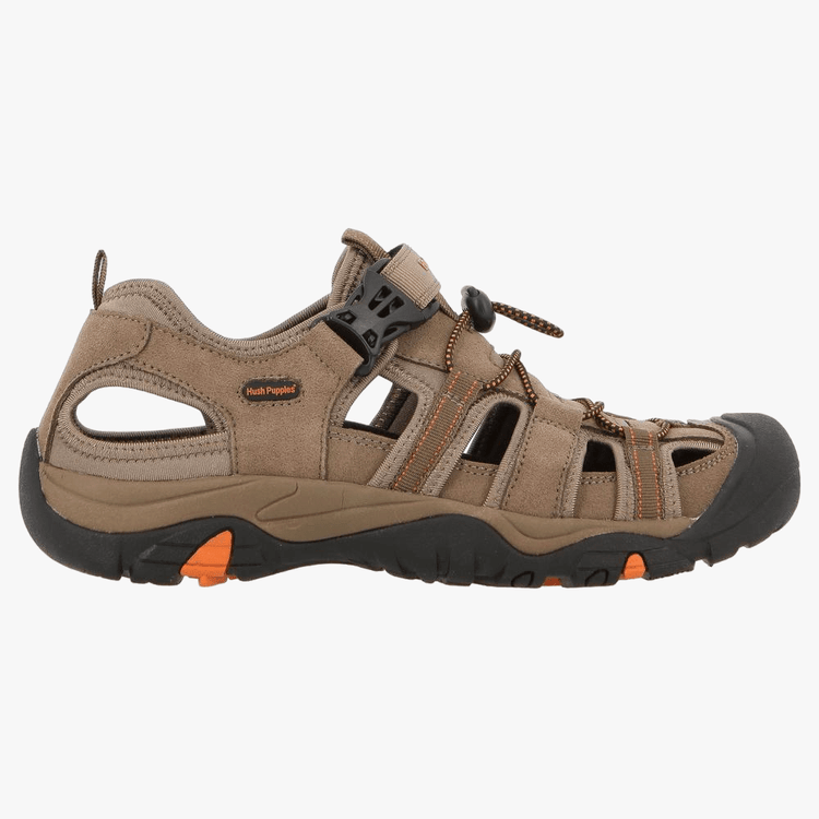 Hush Puppies Mens Hite Brown Smokey Cow Suede Mesh