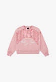 Converse Girls Relaxed Boxy Graphic Crew Neck Sweatshirt In Pink