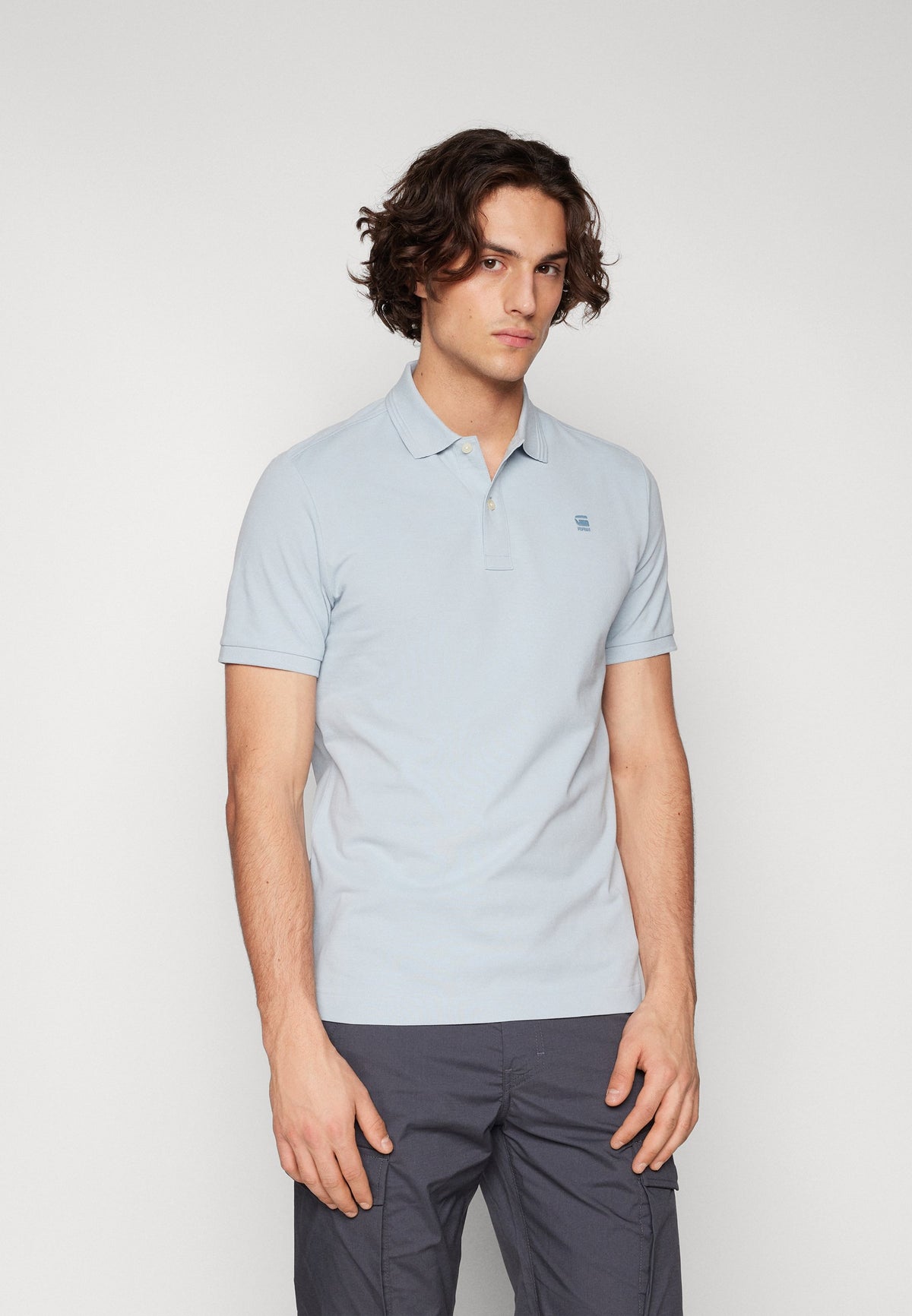 G-Star Raw Mens Dunda Slim Golfer In Baby Blue