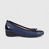 Hush Puppies Soft Style Rishon Bow Shoes In Navy
