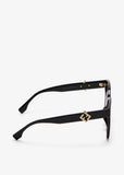 Fendi Womens Ff Diamond Sunglasses In Black