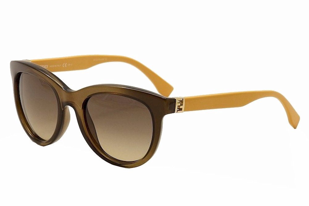 Fendi Brown Transparent Frame Sunglasses For Women In Orange