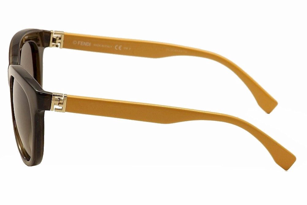 Fendi Brown Transparent Frame Sunglasses For Women In Orange