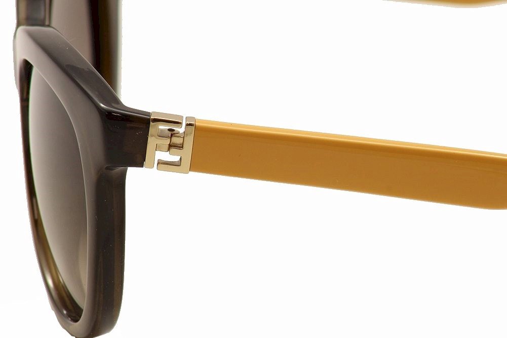 Fendi Brown Transparent Frame Sunglasses For Women In Orange