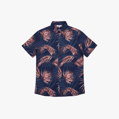 Guess Mens Short Sleeves Burni Shirts In Dark Blue
