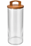 Aqua Canister Glass Acacia Wood Lid 1.8L
