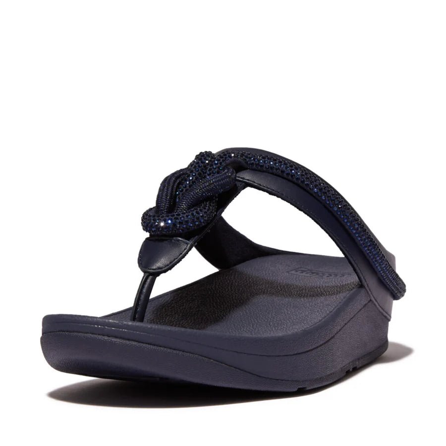 Fitflop Ladies Fino Crystal-Cord Sandals In Midnight